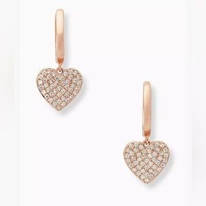 Kate Spade New York Yours Truly Pave Heart Drop Earrings